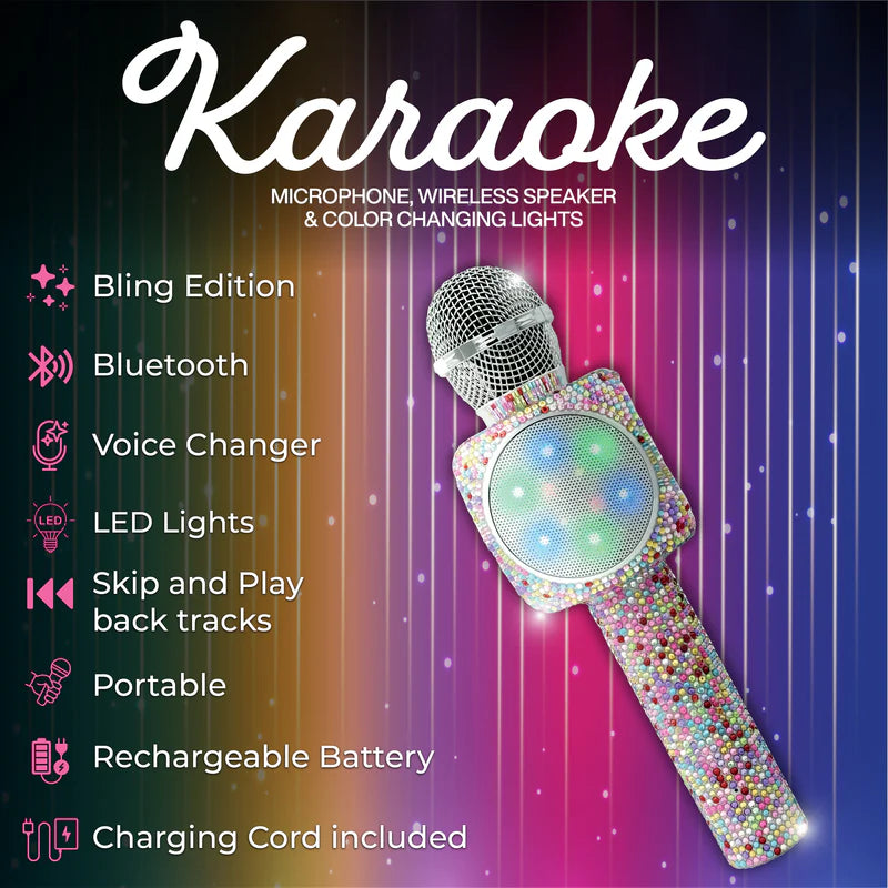 Wireless Express Sing-Along Bling Confetti Bluetooth Karaoke Microphone