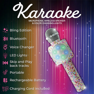 Wireless Express Sing-Along Bling Confetti Bluetooth Karaoke Microphone