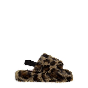 Josmo Girls Faux Fur Slingback Slipper Leopard