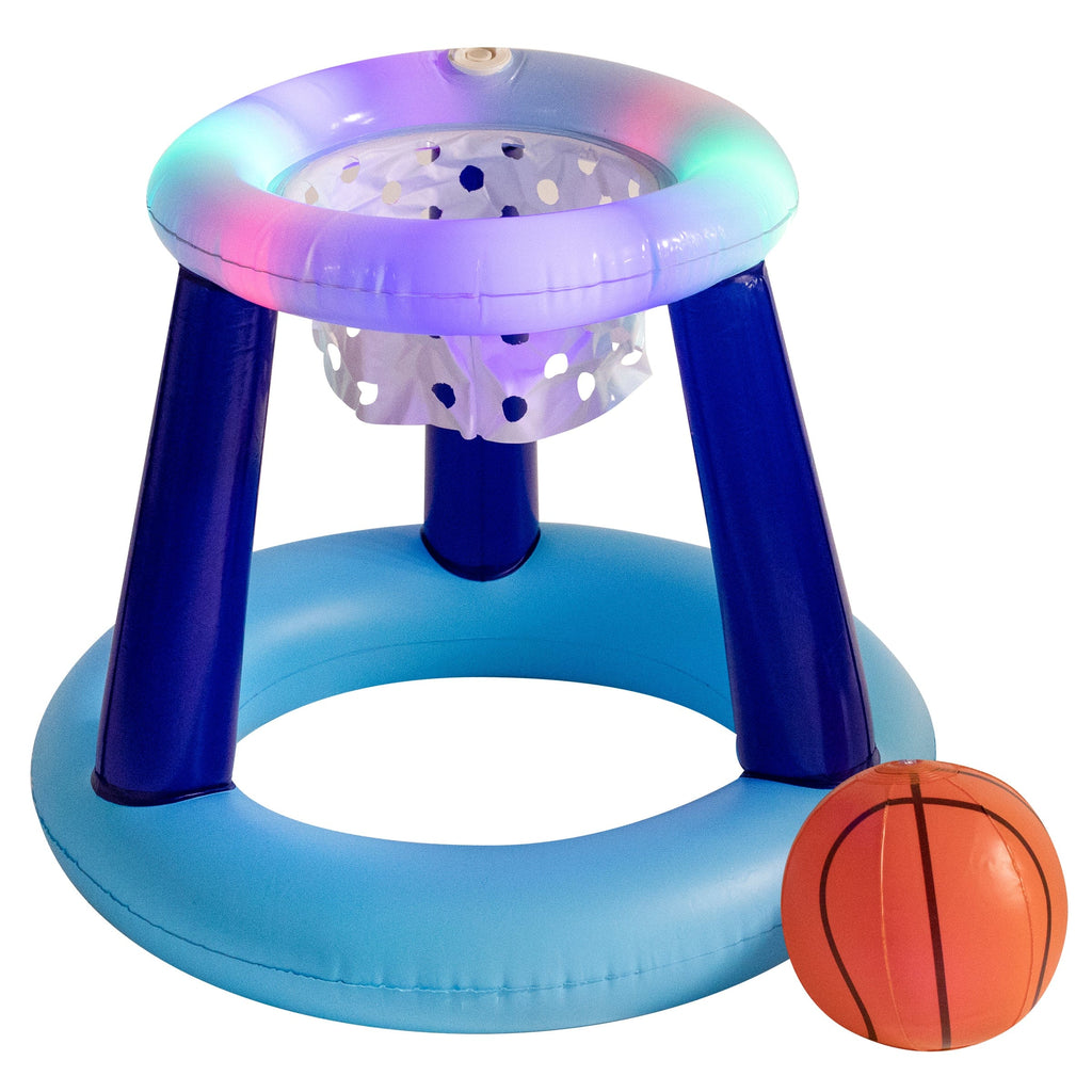 Illuminated Floating LED Pool Basketball Set