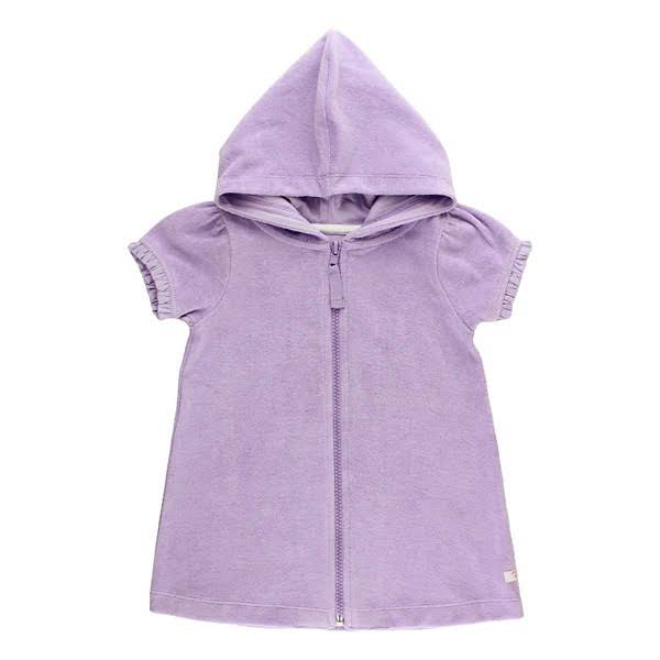 RuffleButts Lavender Terry Full-Zip Cover Up
