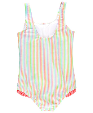 Rainbow Seersucker Tween Henley One Piece