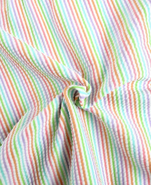Rainbow Seersucker Flounce Bikini