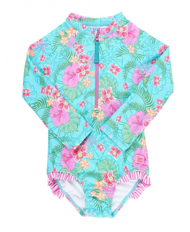 Girls Orchid Oasis Long Sleeve One Piece Rash Guard